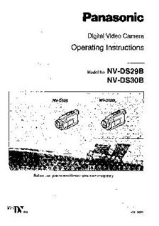 Panasonic NV DS 30 B manual. Camera Instructions.